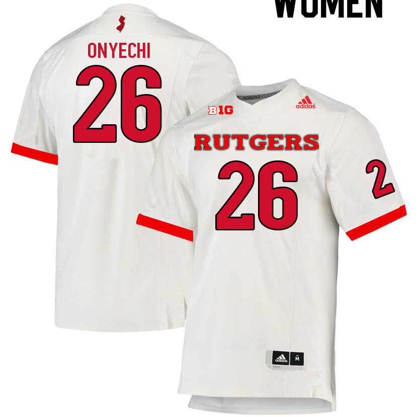 Women #26 CJ Onyechi Rutgers Scarlet Knights College Football Jerseys Sale-White